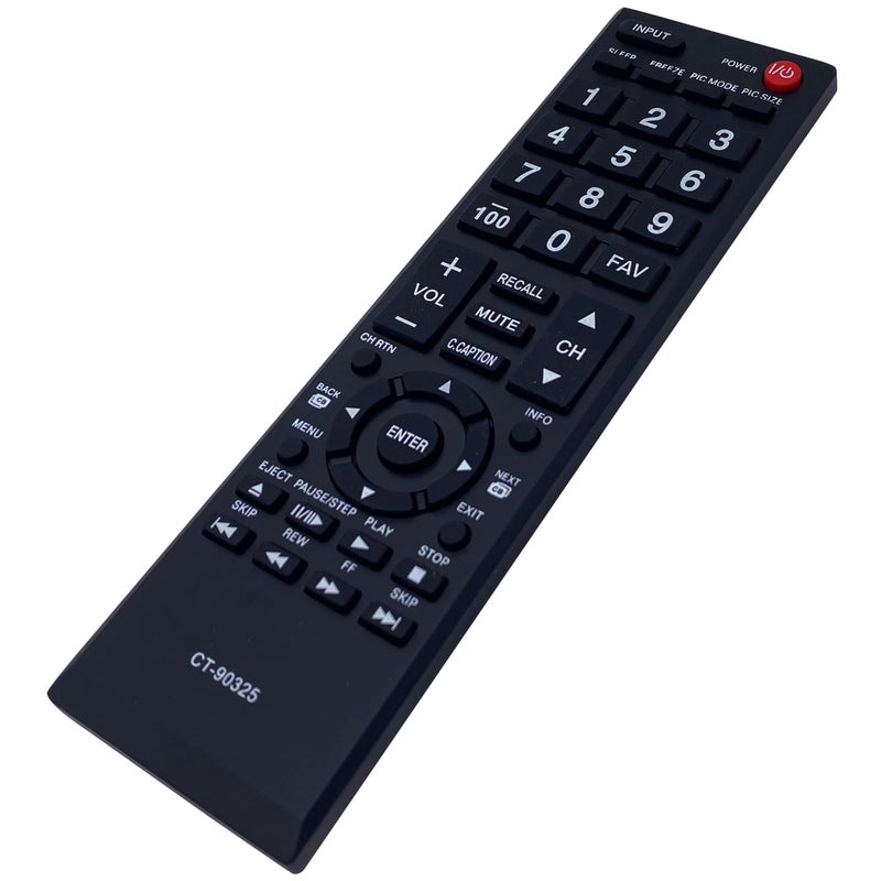 INTECHING CT-90325 TV Remote Control for Toshiba 32L4200U, 37E200U, 39L2300U, 40E220U, 46L5200U, 50L1400U, 50L5200U, 55G310U, 55HT1U, 58L1350U, 65HT2U - Image 3